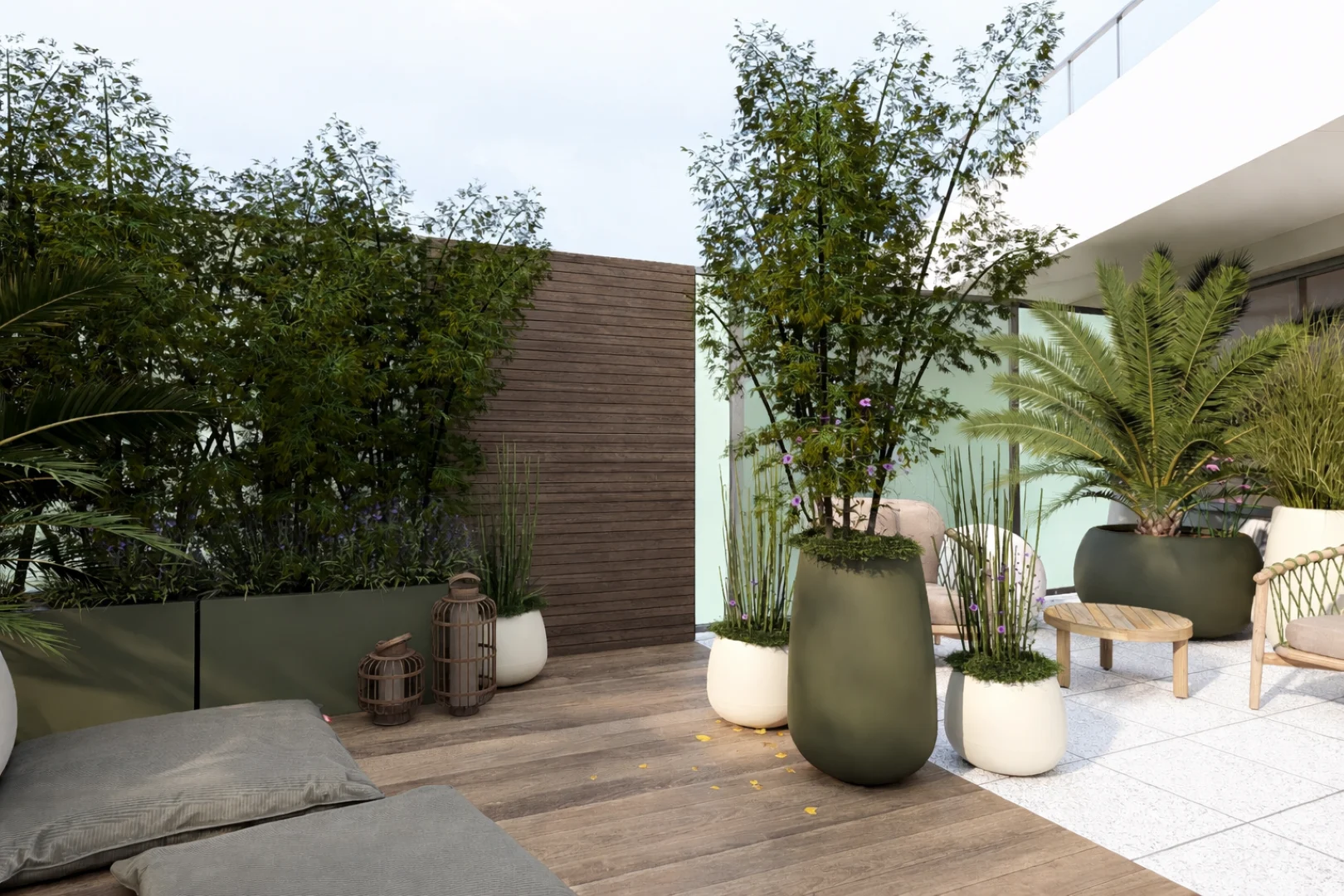 2 tom pousse paysage plantation bac terrasse entreprise attique toiture vegetalisee