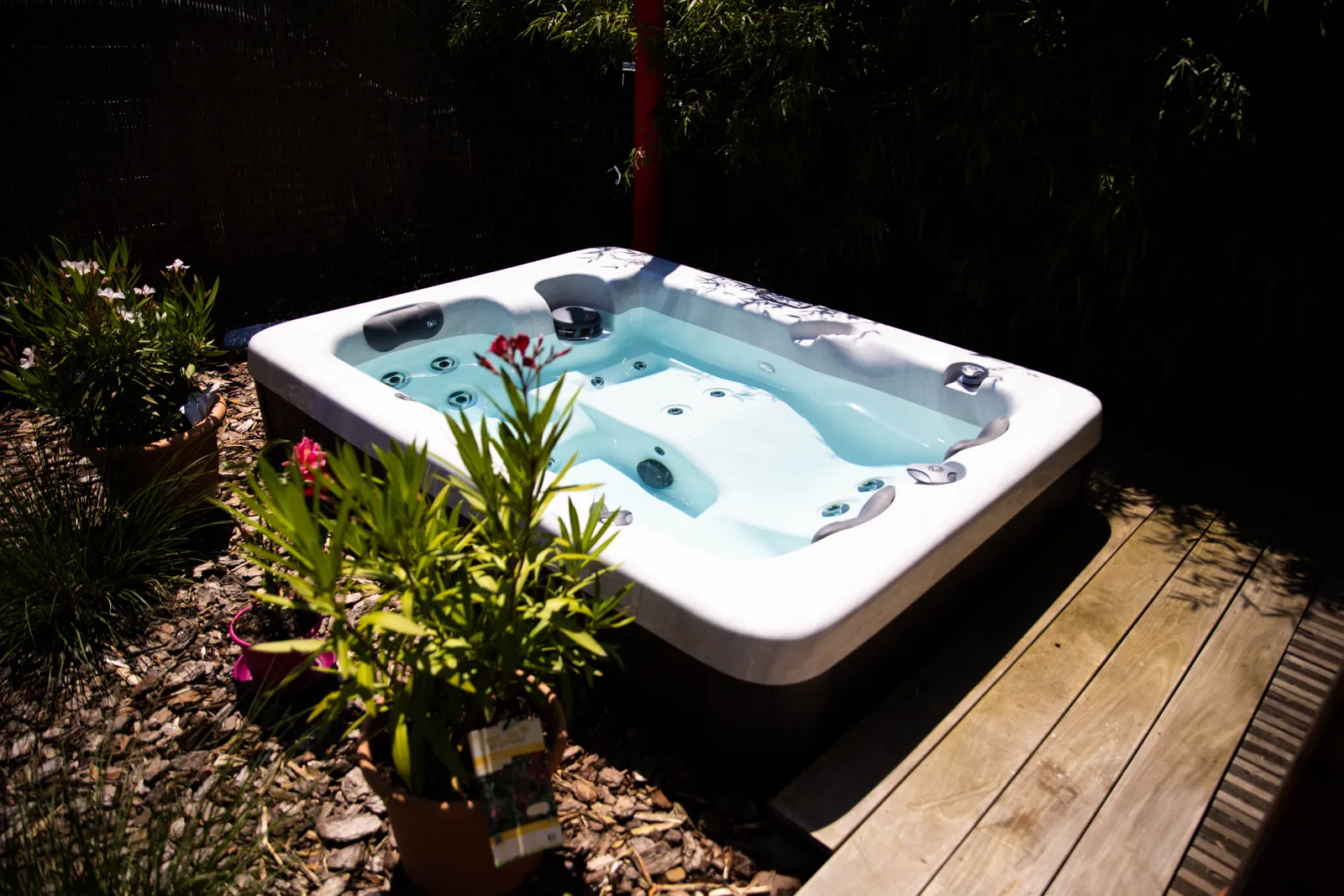 tom pousse intégration spa jardin la wantzenau