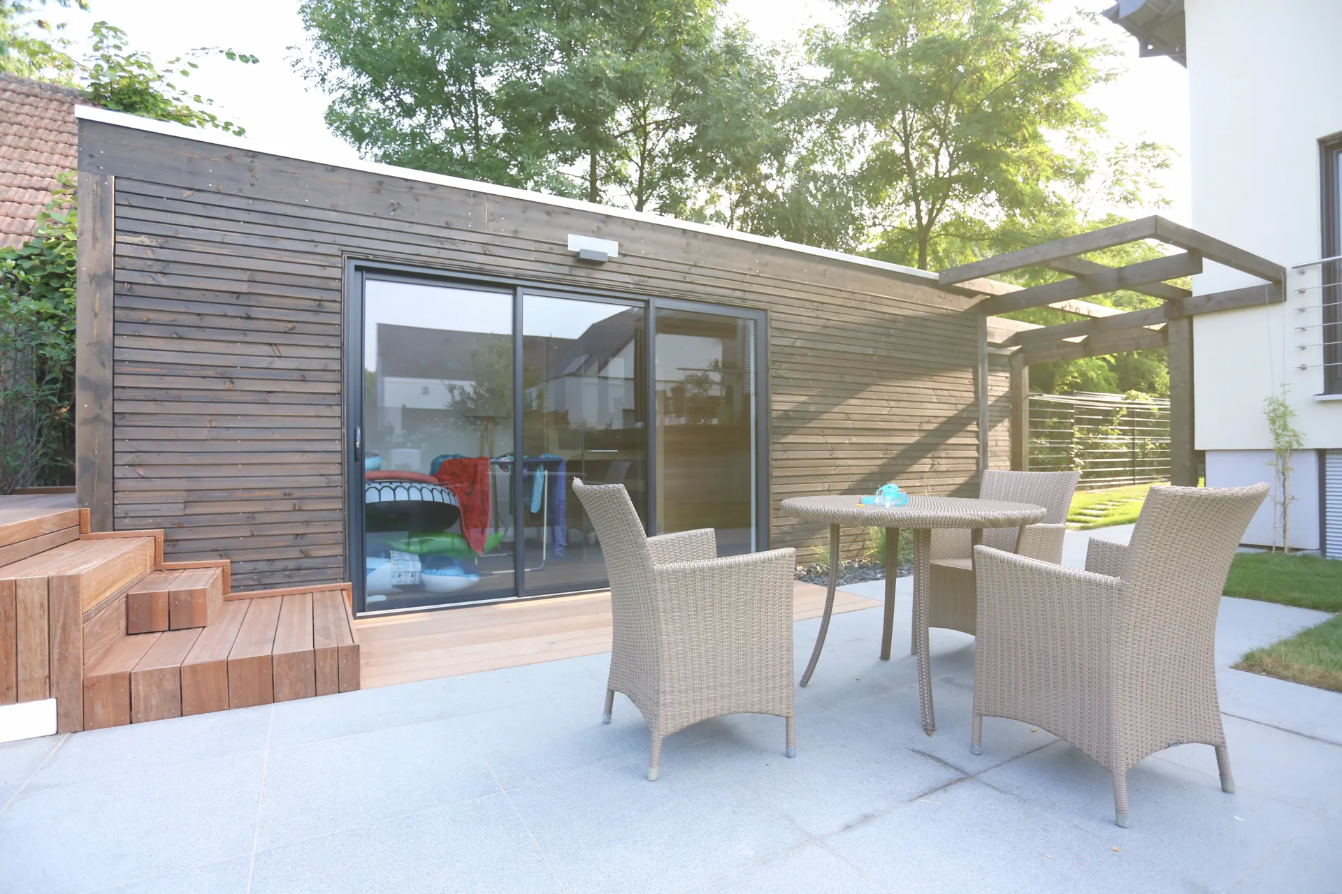 tom pousse paysage aménagement jardin abords piscine pool house dallage plage piscine bas rhin