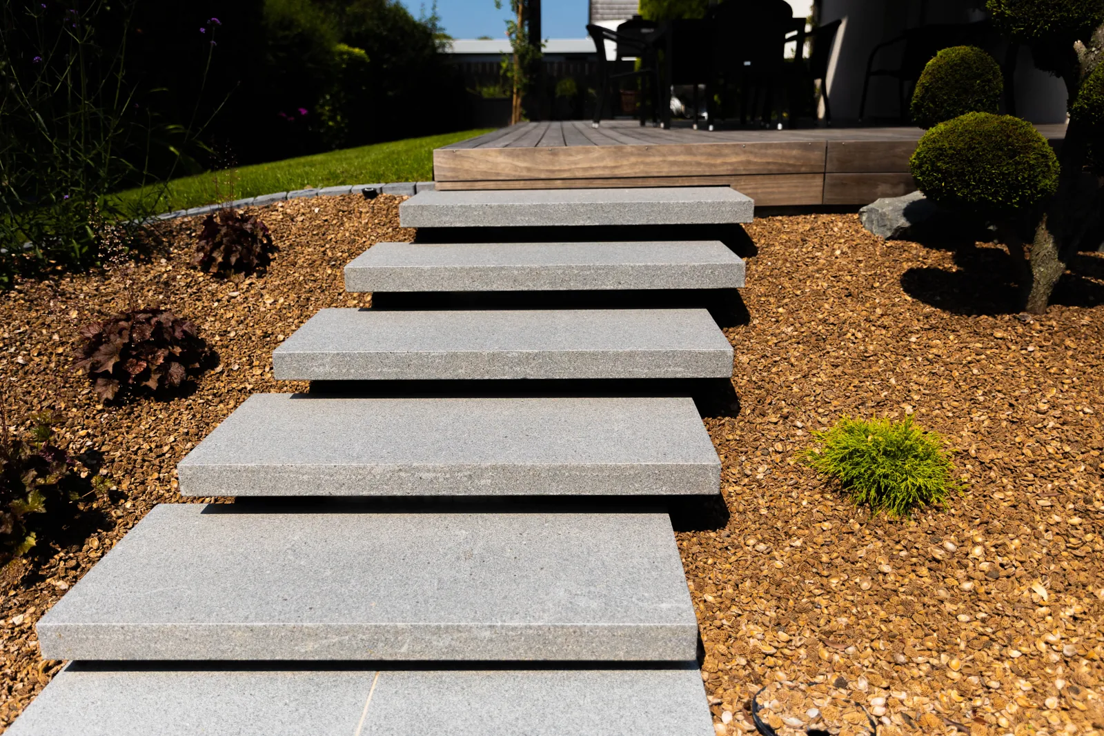 tom pousse paysage escalier marches palières terrasse plage piscine gambsheim