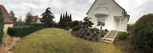 tom pousse paysage intégration paysagère piscine rénovation jardin la wantzenau avant