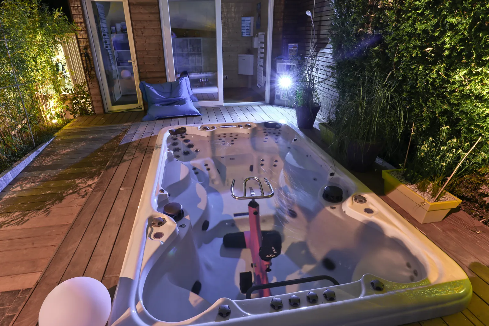 tom pousse paysage intégration spa récupération sportive aquabike