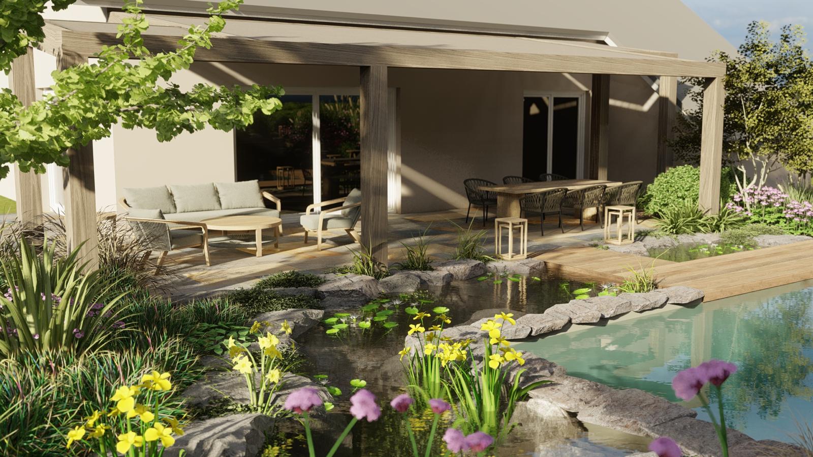 La conception d’un projet de réaménagement jardin avec piscine sur Reichshoffen