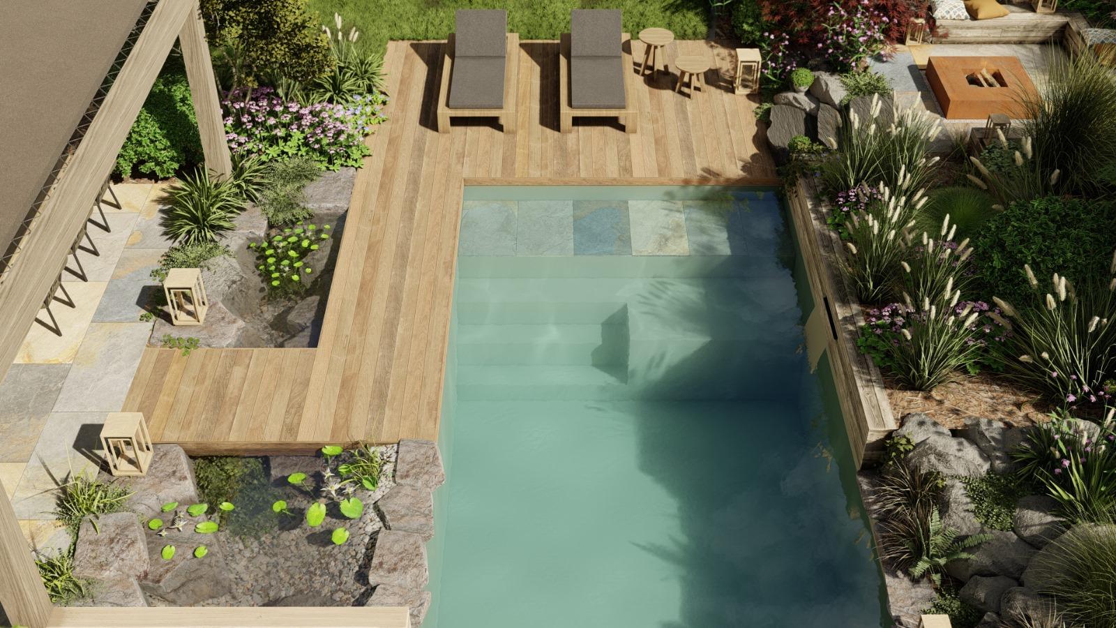 La conception projet réaménagement jardin avec piscine sur Reichshoffen