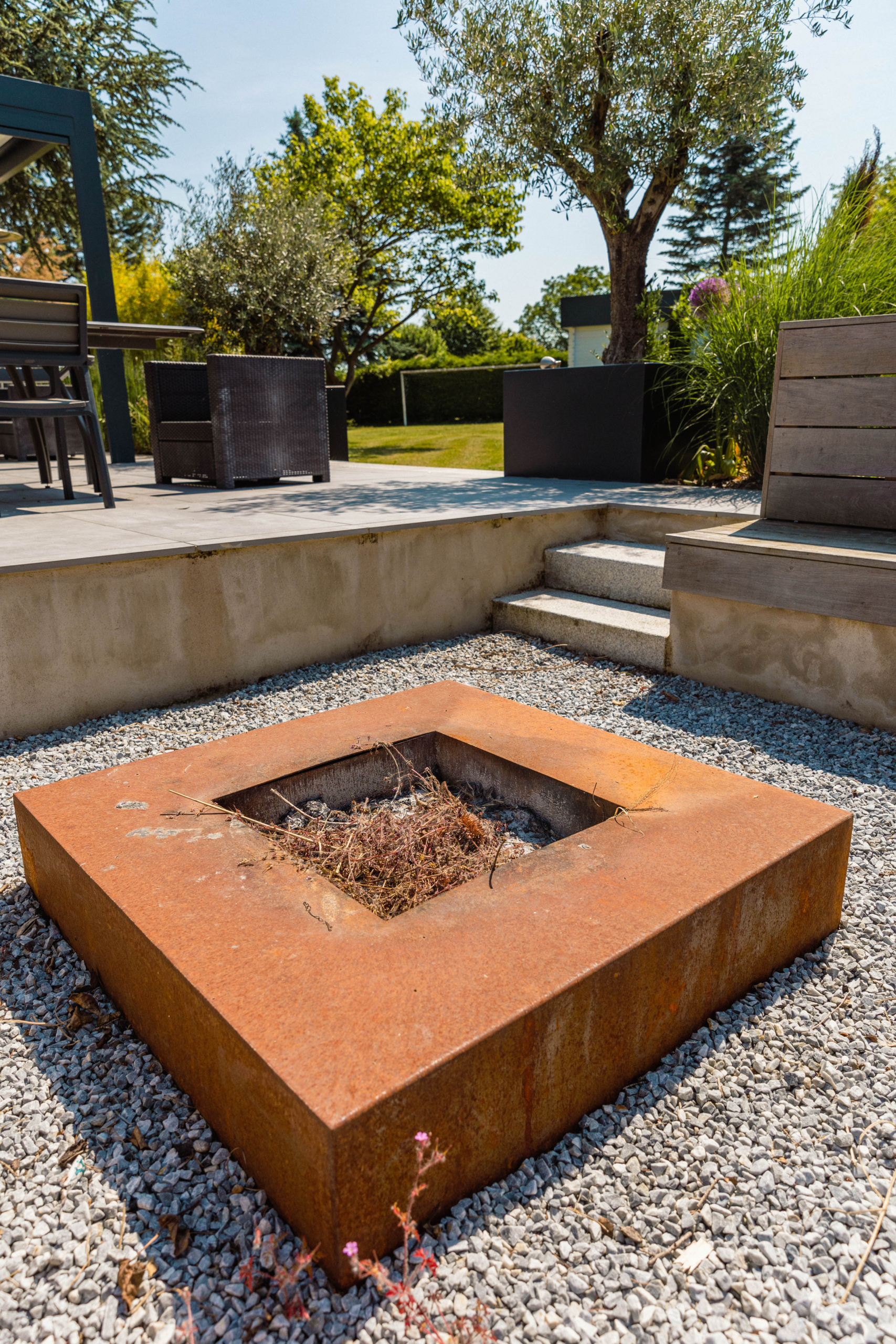 braséro jardin espace terrasse