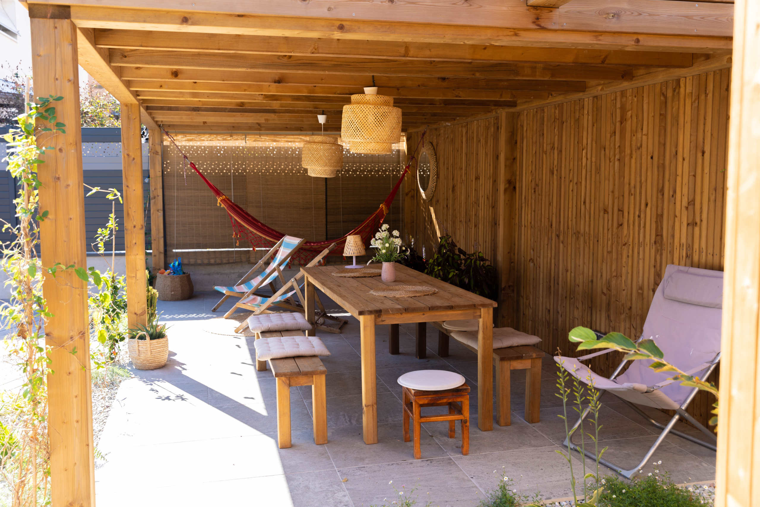 pergola bois jardin terrasse vacances maison benfeld